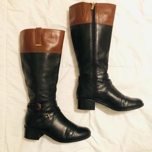 Bandolino two tone genuine leather riding boots